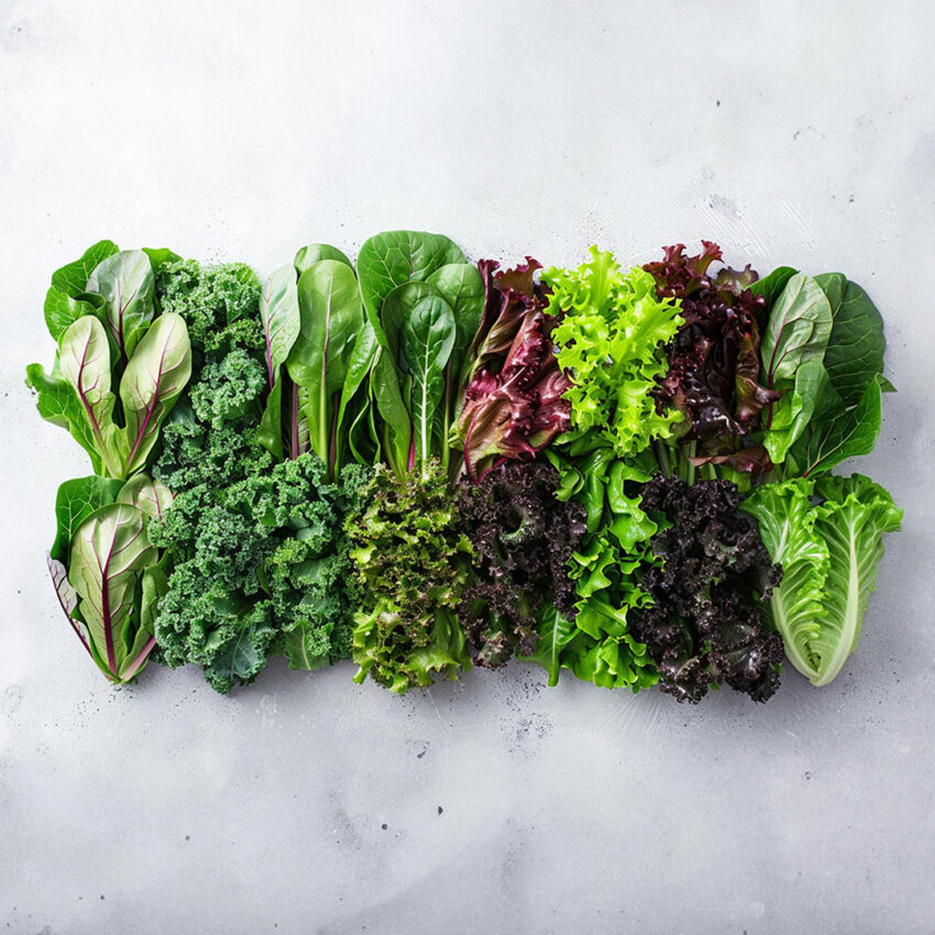 Lettuce mix ( Red lettuce + romaine + green curly + kale + rocket leaves)