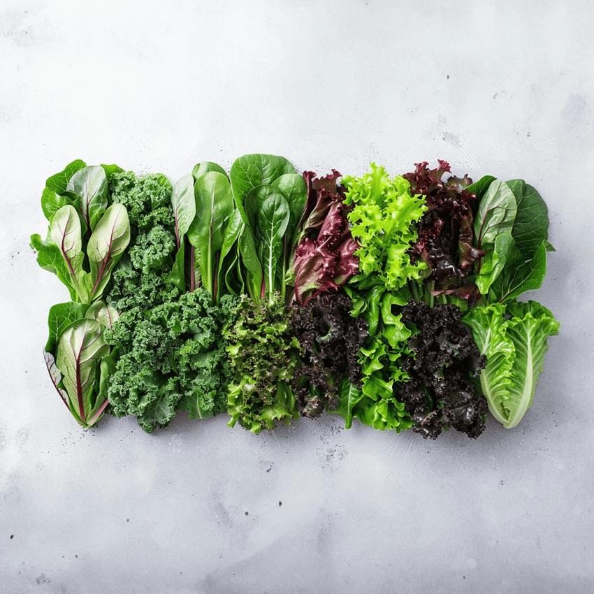 Lettuce mix ( Red lettuce + romaine + green curly + kale + rocket leaves)
